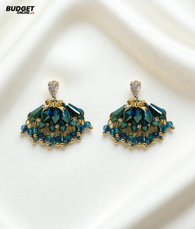 Gold-Plated Crystal Pearl Drop Earrings