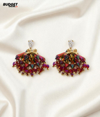 Gold-Plated Crystal Pearl Drop Earrings