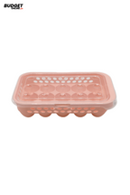 15-Compartment Plastic Egg Storage Tray With Lid