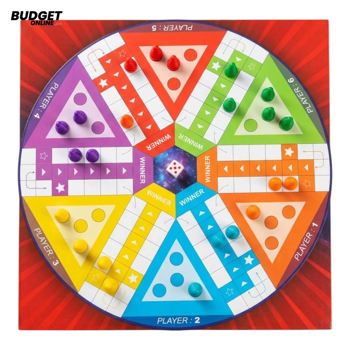 Extra-Large 6-Player Double-Sided Ludo Board Game