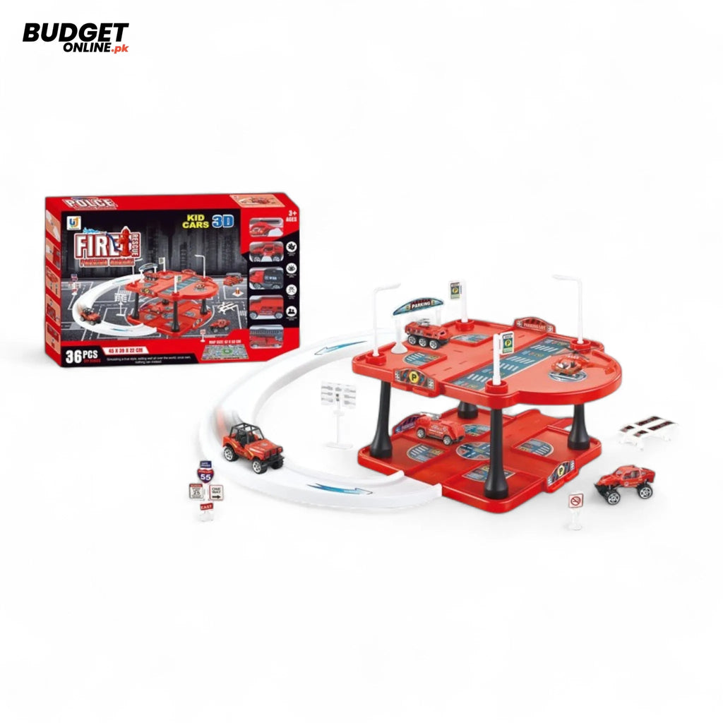 Fire Rescue 3D Parking Garage Track Set