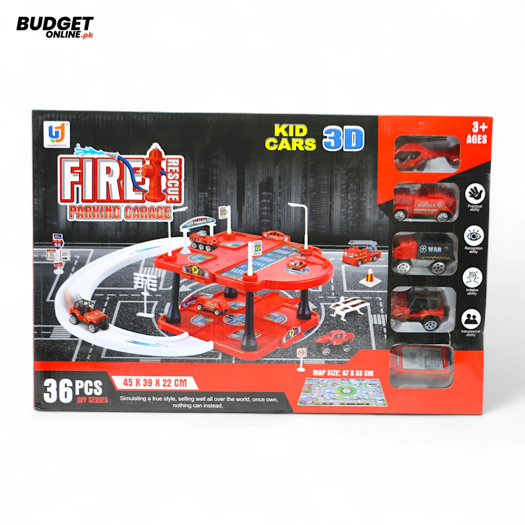Fire Rescue 3D Parking Garage Track Set