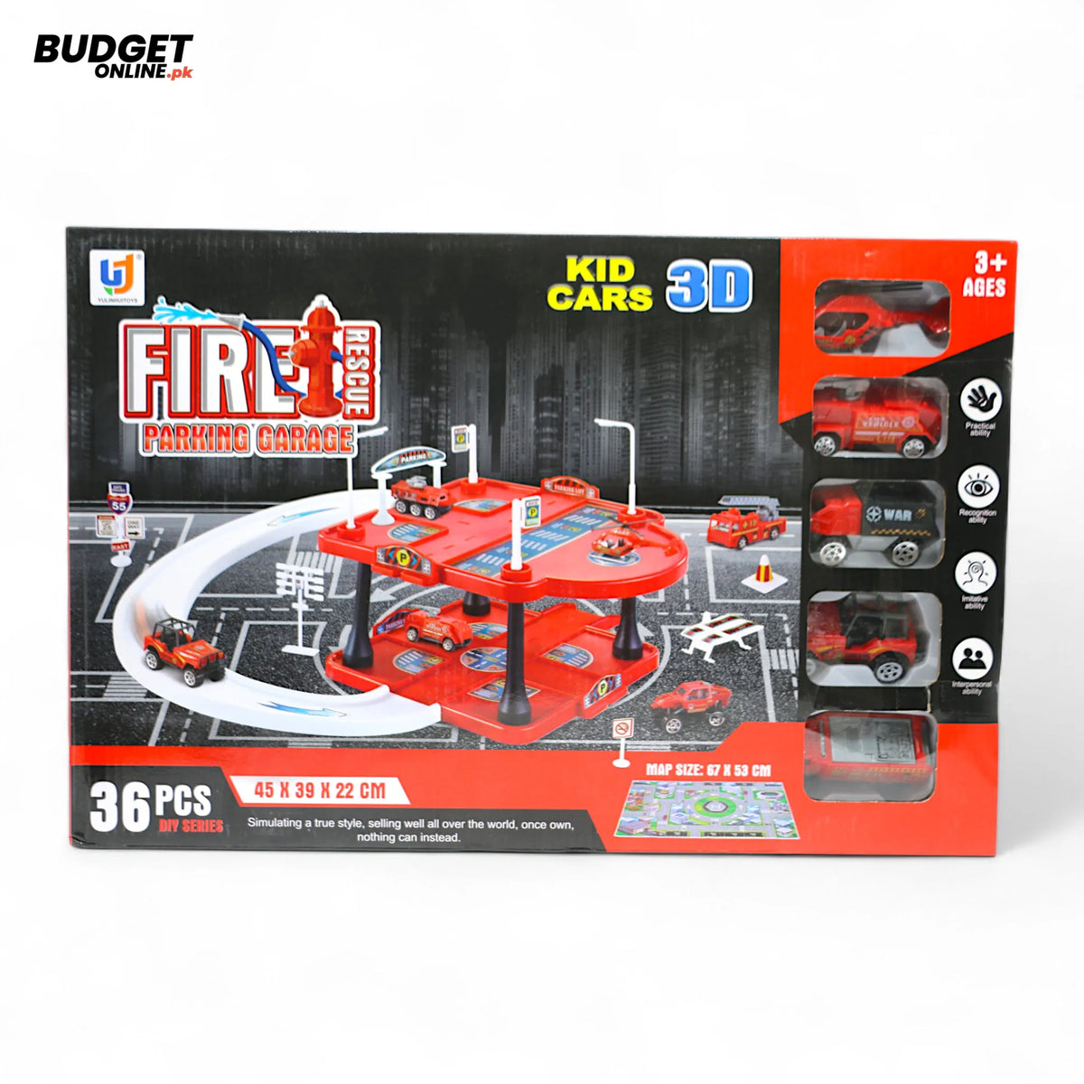 Fire Rescue 3D Parking Garage Track Set