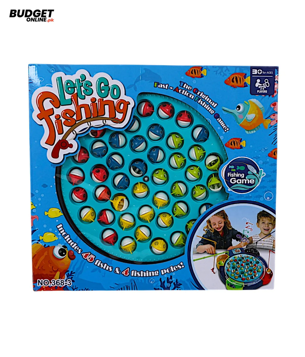 Fishing Game Set With 45 Fish And 4 Rods