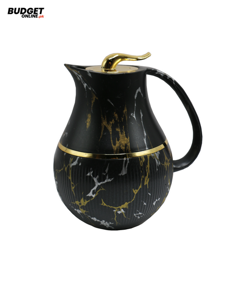 1 Litre Decorative Thermos Flask – Black & Gold