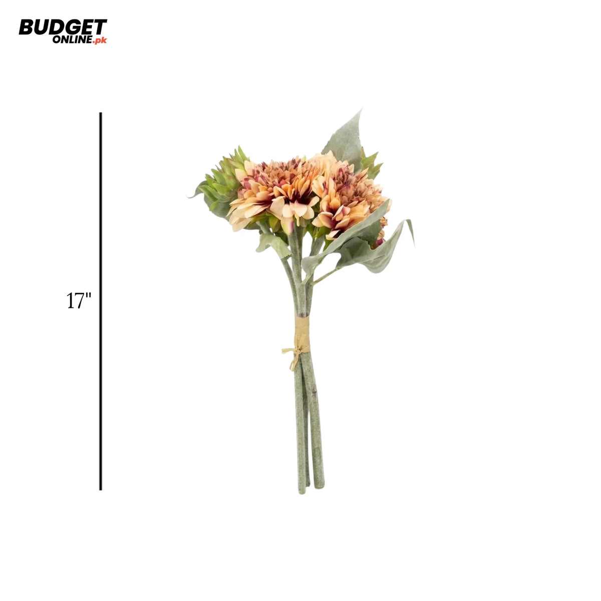 Two-Tone Peach Floral Bunch 17 Inch