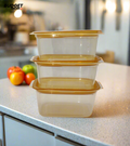 3-Piece Plastic Food Storage Container Set