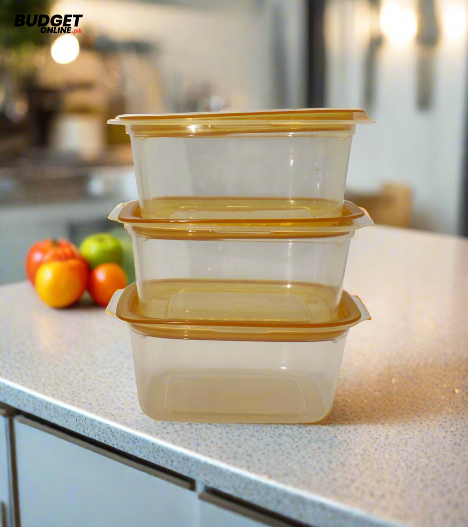 3-Piece Plastic Food Storage Container Set