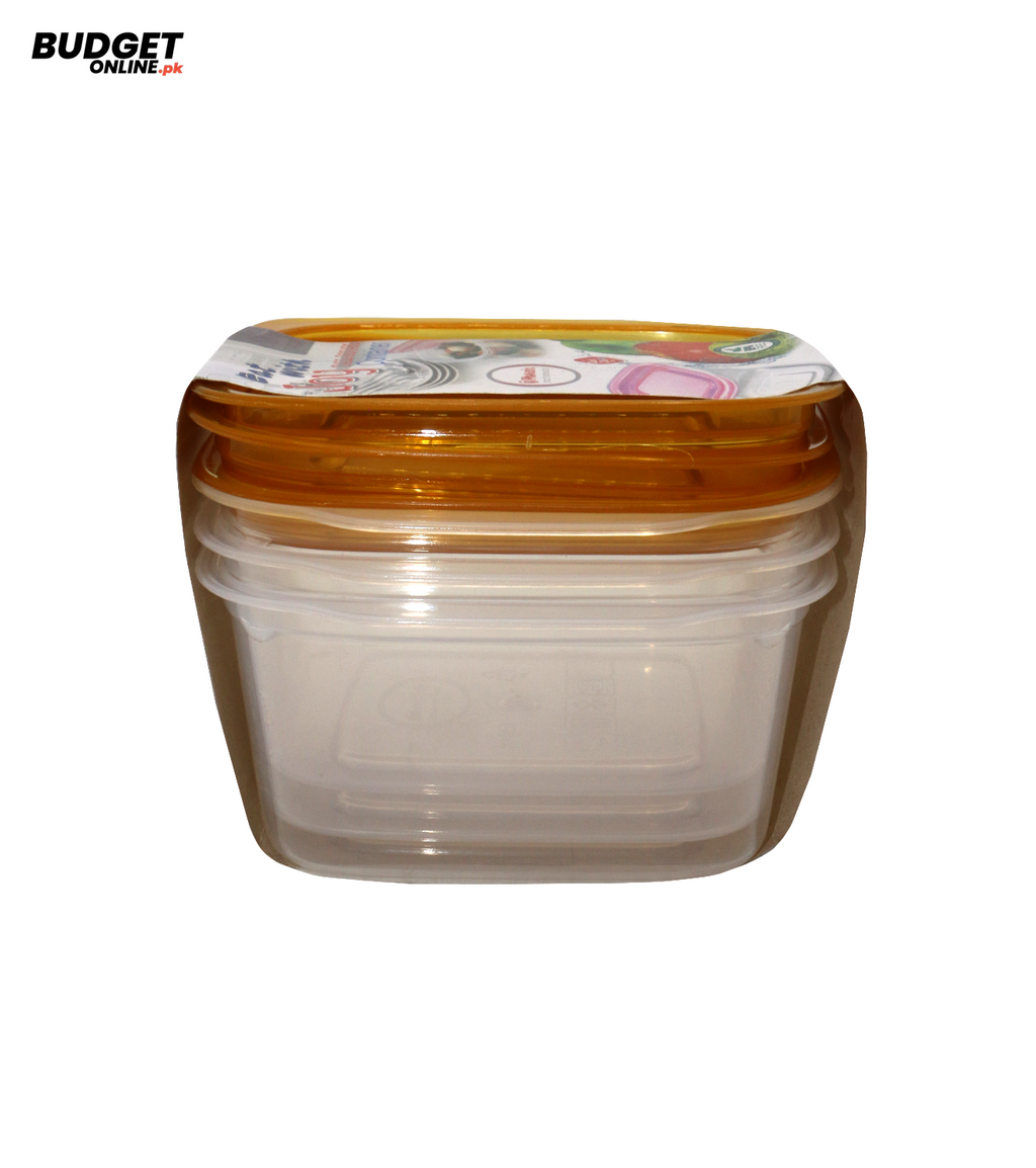 3-Piece Plastic Food Storage Container Set