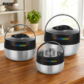 3-Piece Black Food Warmer Set