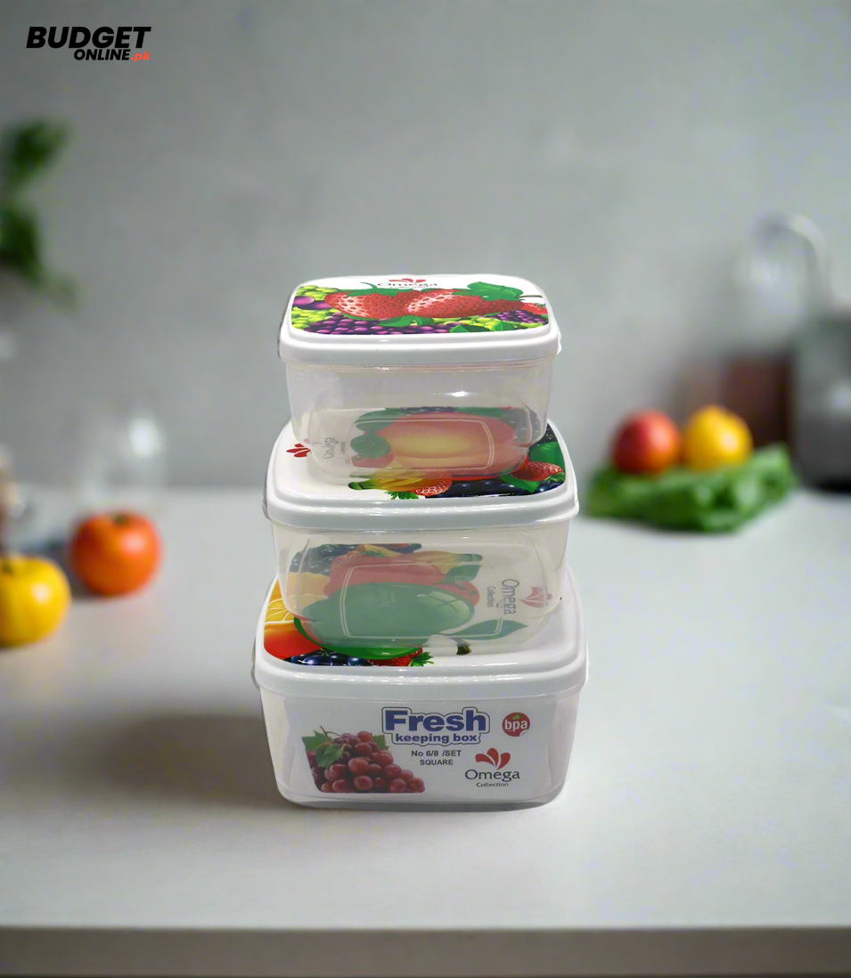 3-Piece Square Food Storage Box Set