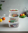 3-Piece Square Food Storage Box Set