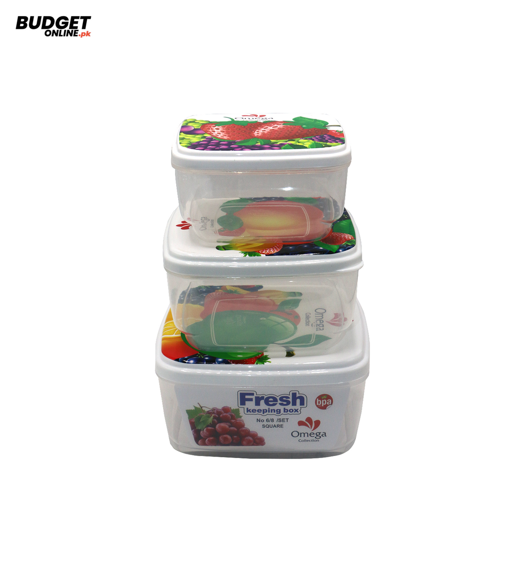 3-Piece Square Food Storage Box Set
