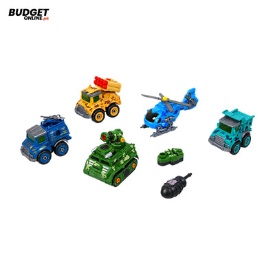 Friction Military Vehicle Toy Set, 5 Pieces