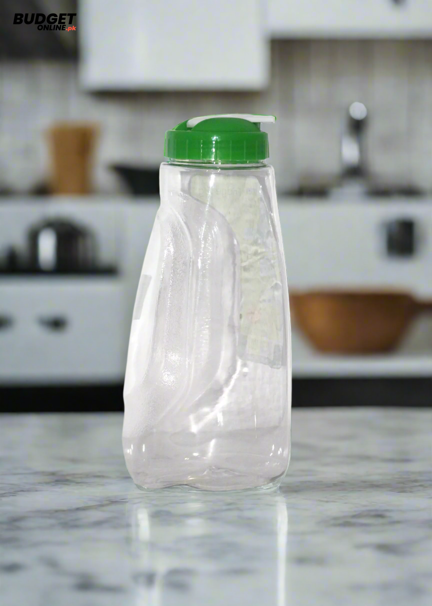 Plastic Fridge Water Bottle With Green Lid