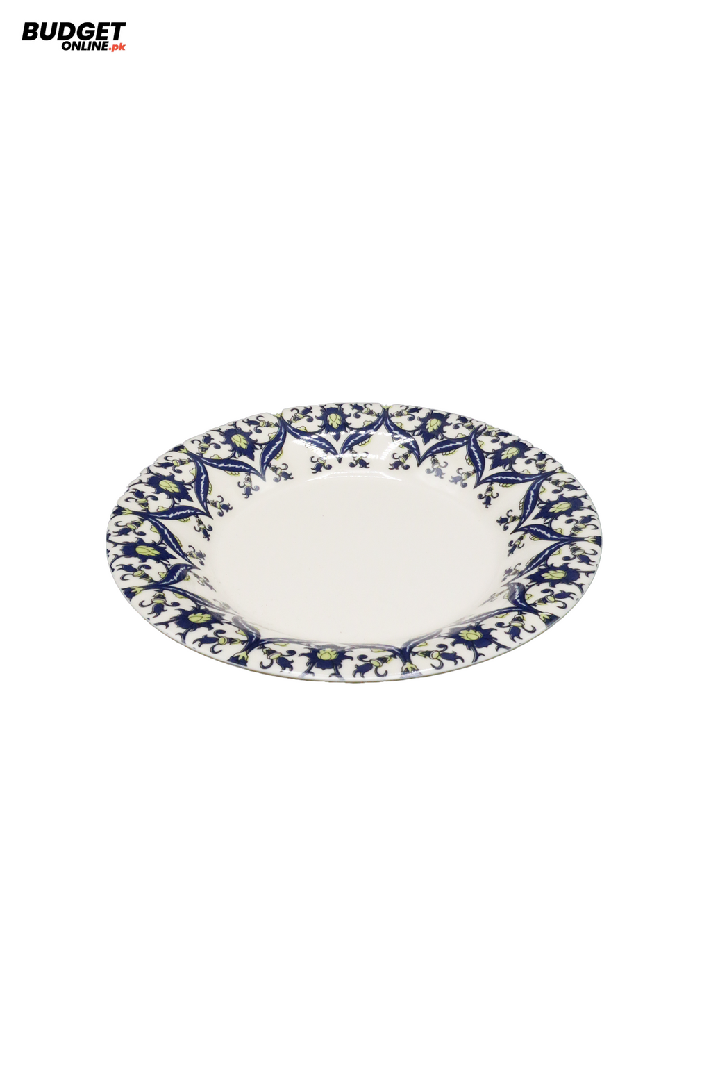 Blue Floral Print Soup Plate