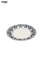 Blue Floral Print Soup Plate