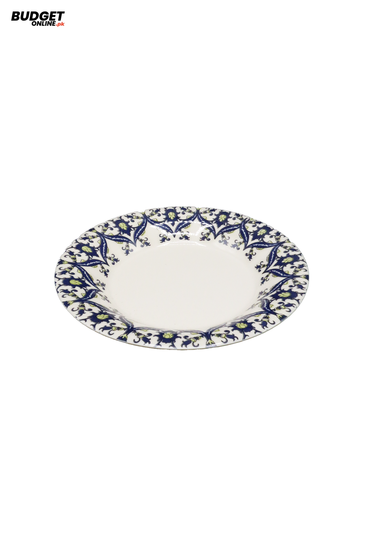 Blue Floral Print Soup Plate