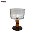 6-Piece Glass Ice Cream Cup Set with Golden Base