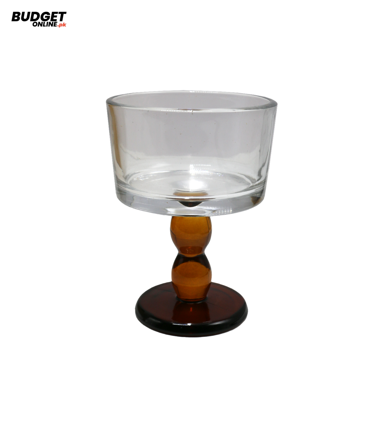 6-Piece Glass Ice Cream Cup Set with Golden Base