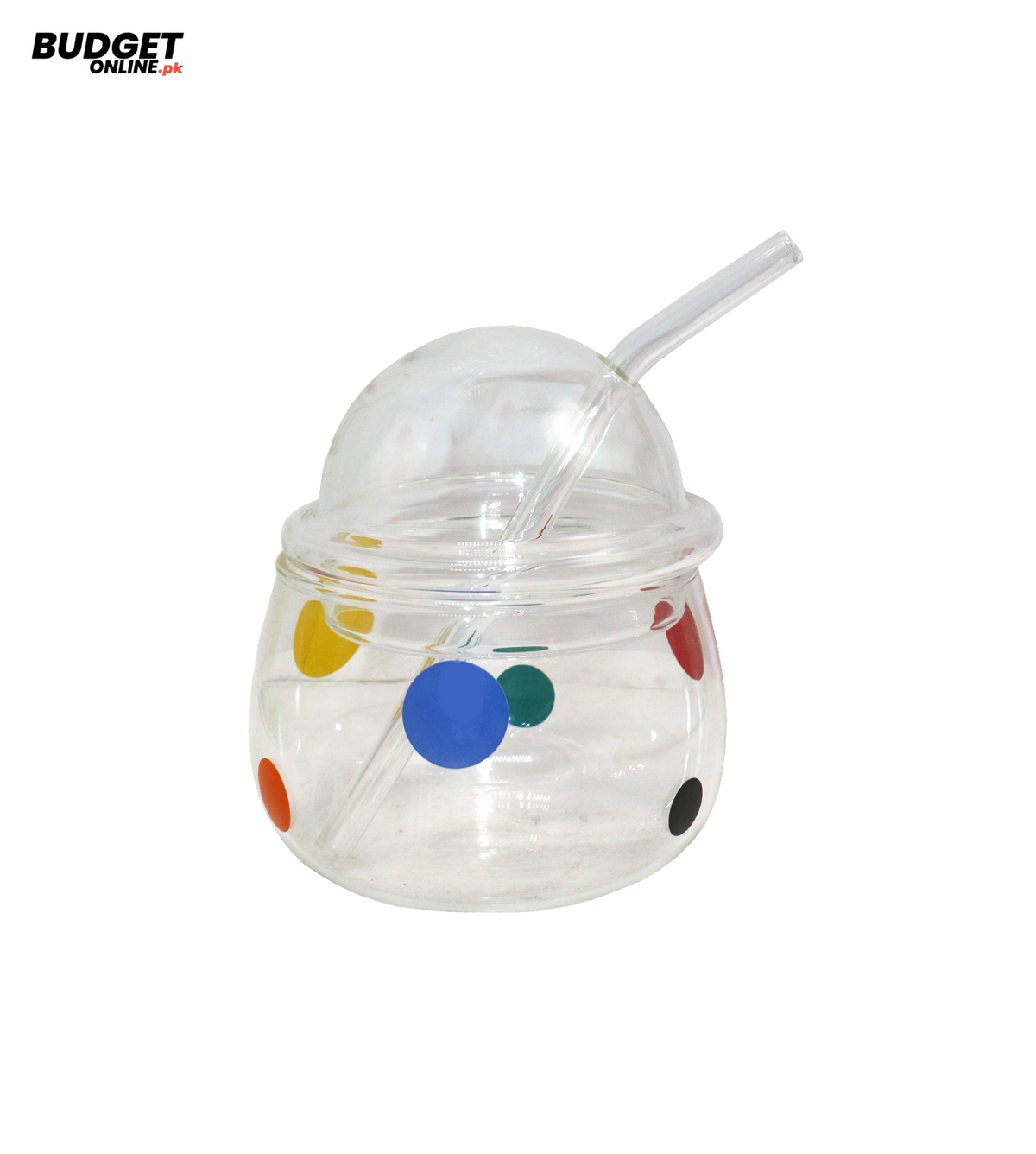 Glass Jar With Lid And Straw