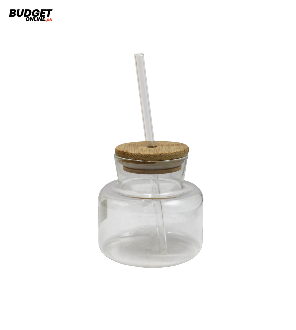 Glass Mason Jar Mug With Straw