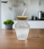 Glass Mason Jar With Lid And Straw