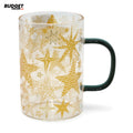 Gold Star Printed Glass Mug
