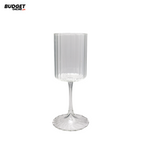 Ribbed Stemmed Wine Glasses Set of 6