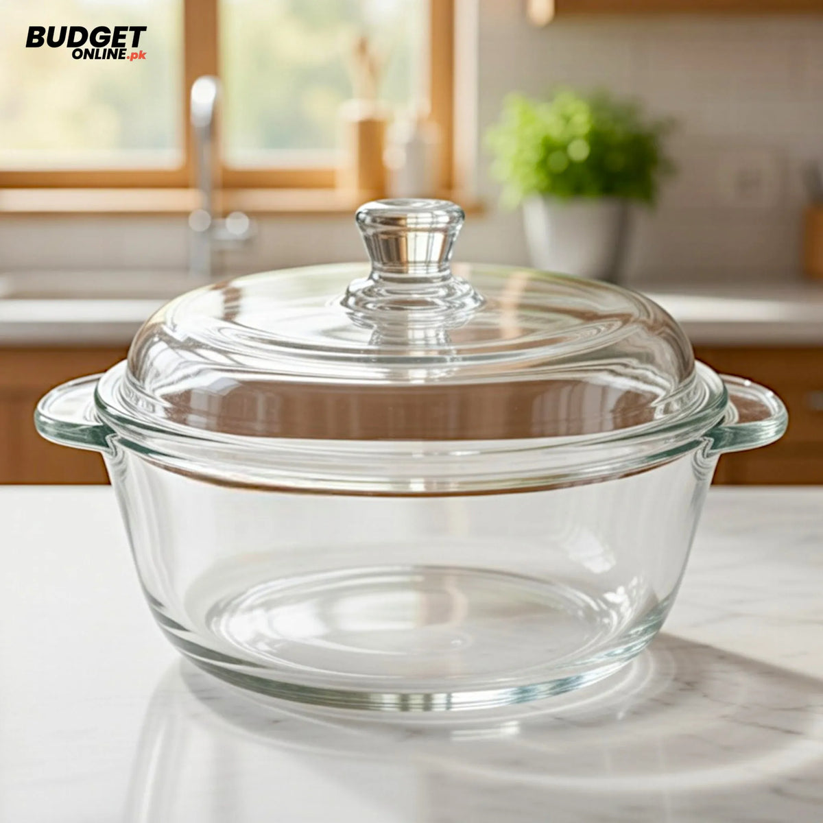 Green Apple Glass Serving Bowl With Lid – 1.26L