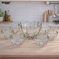 Apple Shape Glass Fruit Bowl Set 7 Pieces