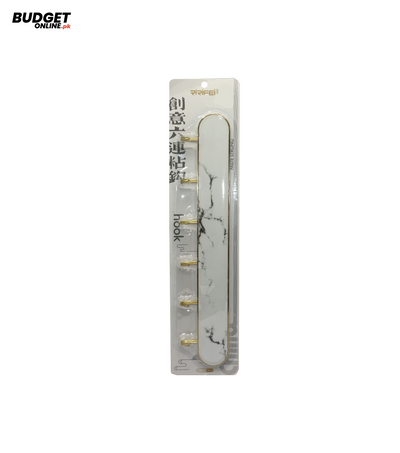6-Piece Long Adhesive Wall Hook Set