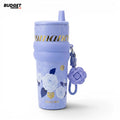 Purple Rose Stainless Steel Tumbler With Straw