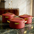 3-Piece Maroon Hot Pot Set