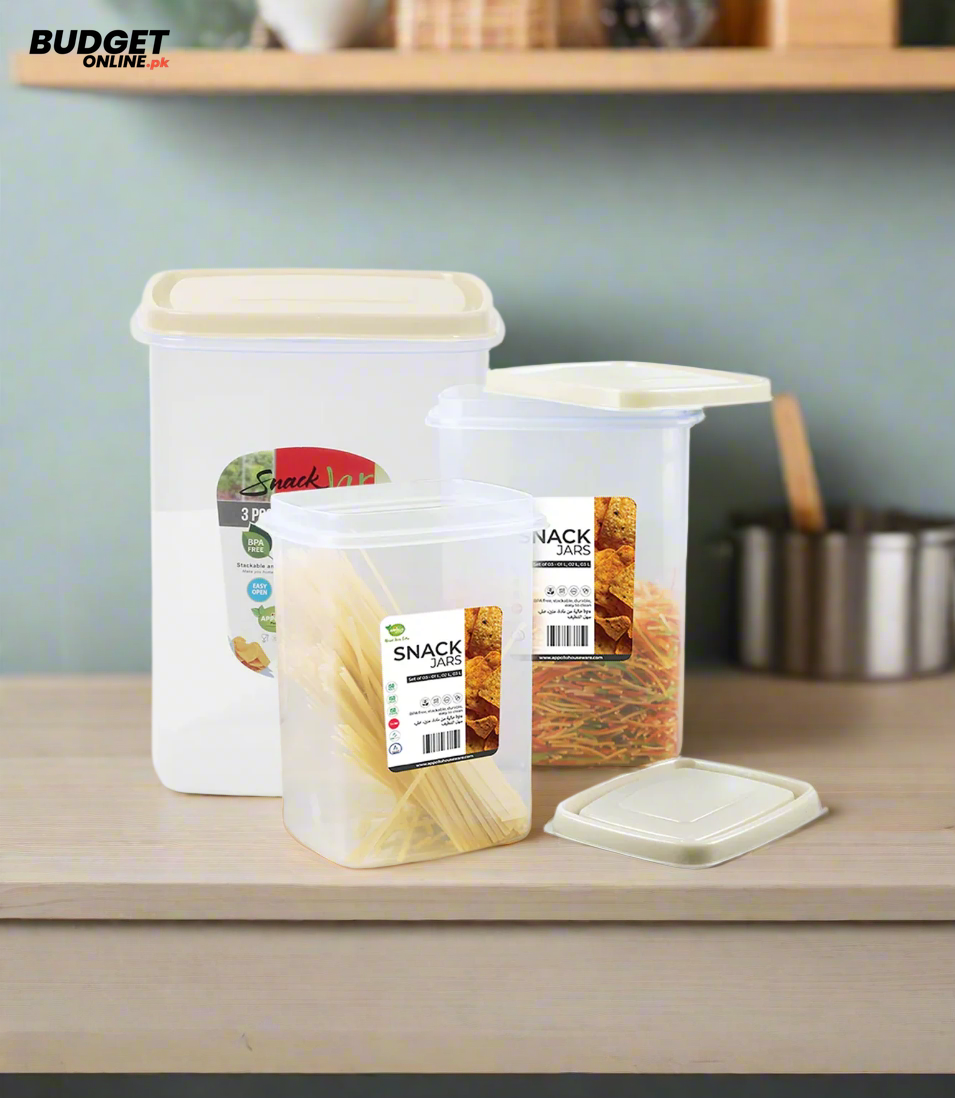 3-Piece Plastic Snack Jar Set