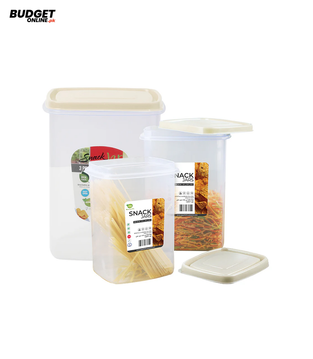 3-Piece Plastic Snack Jar Set
