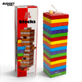 54-Piece Wooden Color Stacking Blocks Game
