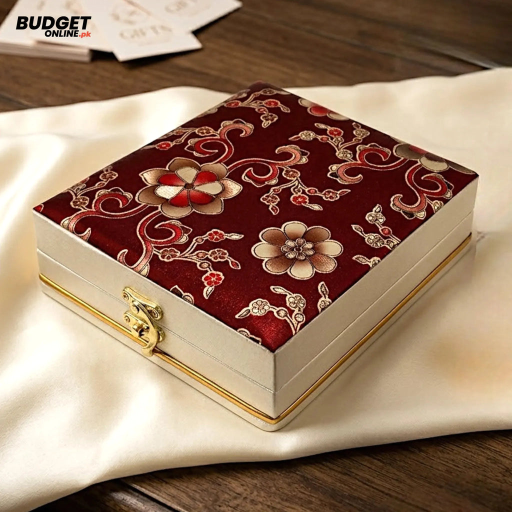 Floral Velvet Jewellery Organizer Box
