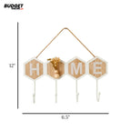 Wooden Home Key Holder With Four Hooks