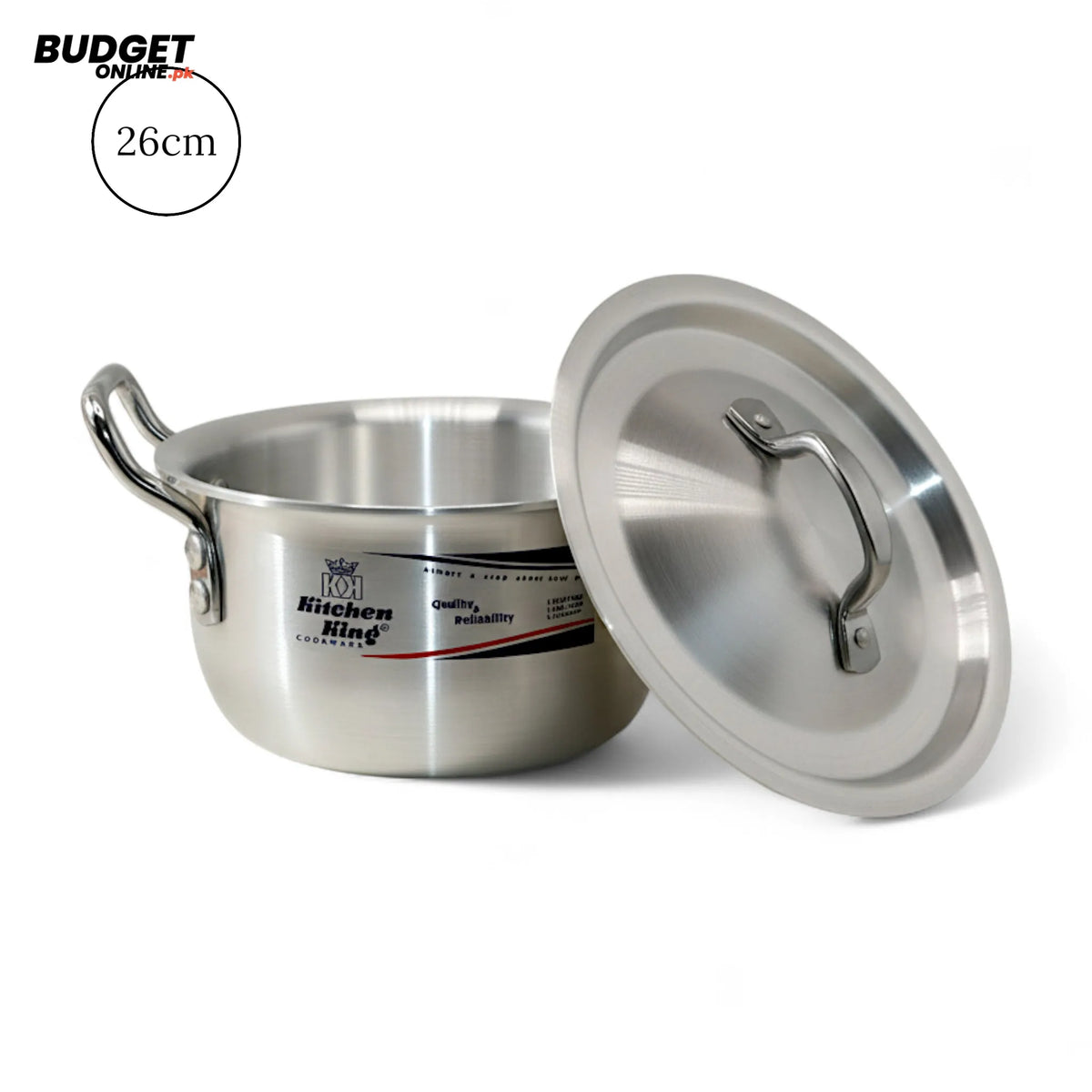 Kitchen King Stainless Steel Cooking Pot With Lid 26cm