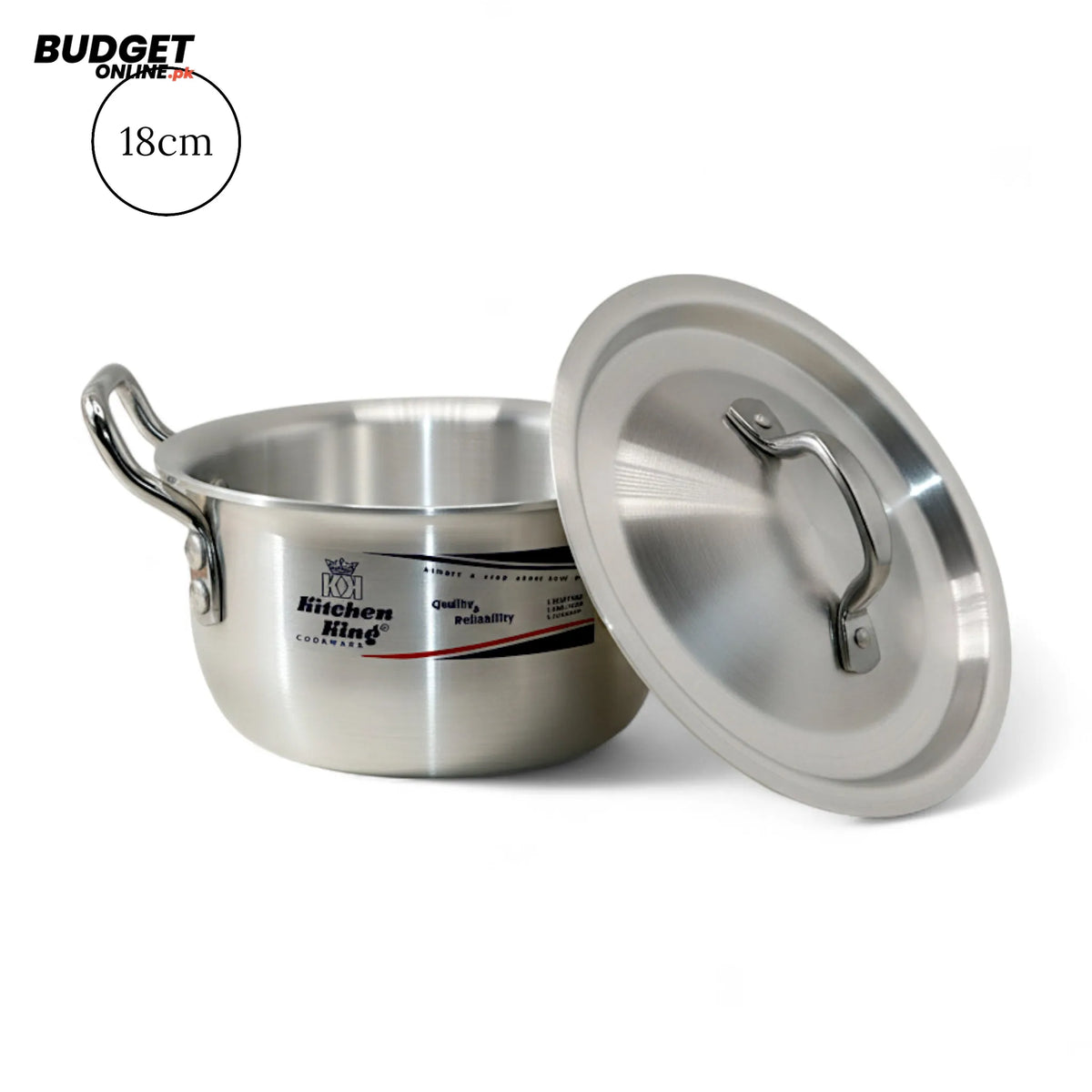 Kitchen King Stainless Steel Pot with Lid – 18 cm