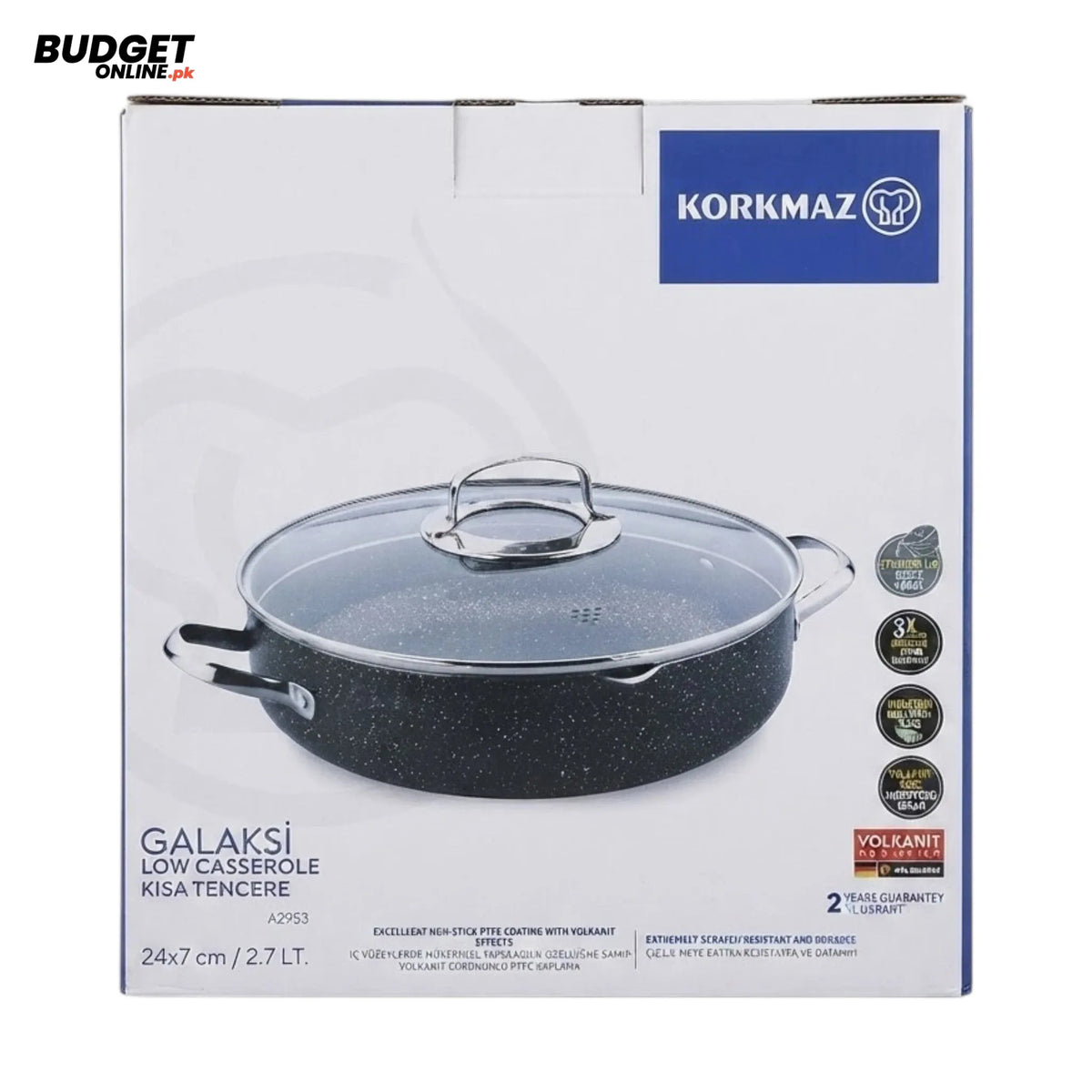 Korkmaz Galaksi Nonstick Casserole Pot 2.7L