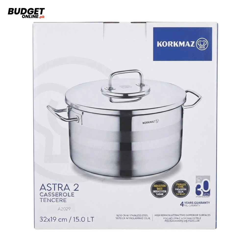 Korkmaz Astra 2 15L Stainless Steel Casserole