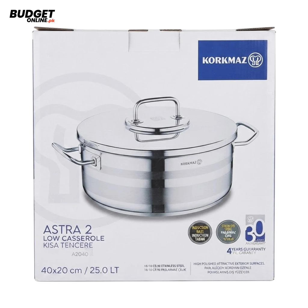 Korkmaz Astra 2 Stainless Steel Casserole 25L