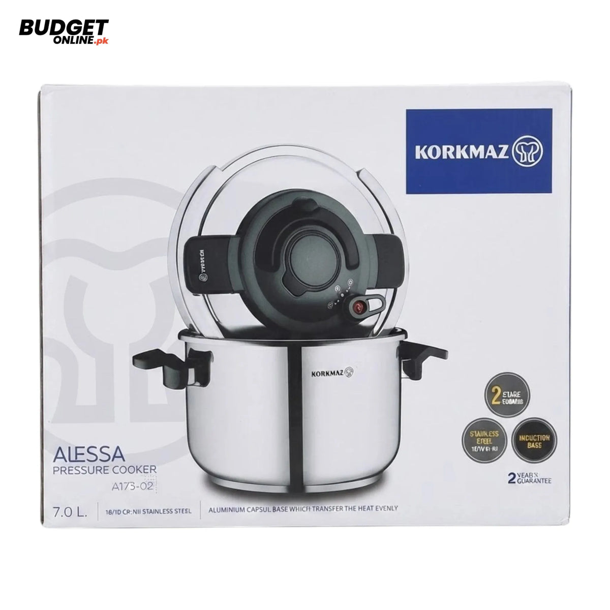 Korkmaz Aliessa Stainless Steel Pressure Cooker 7L