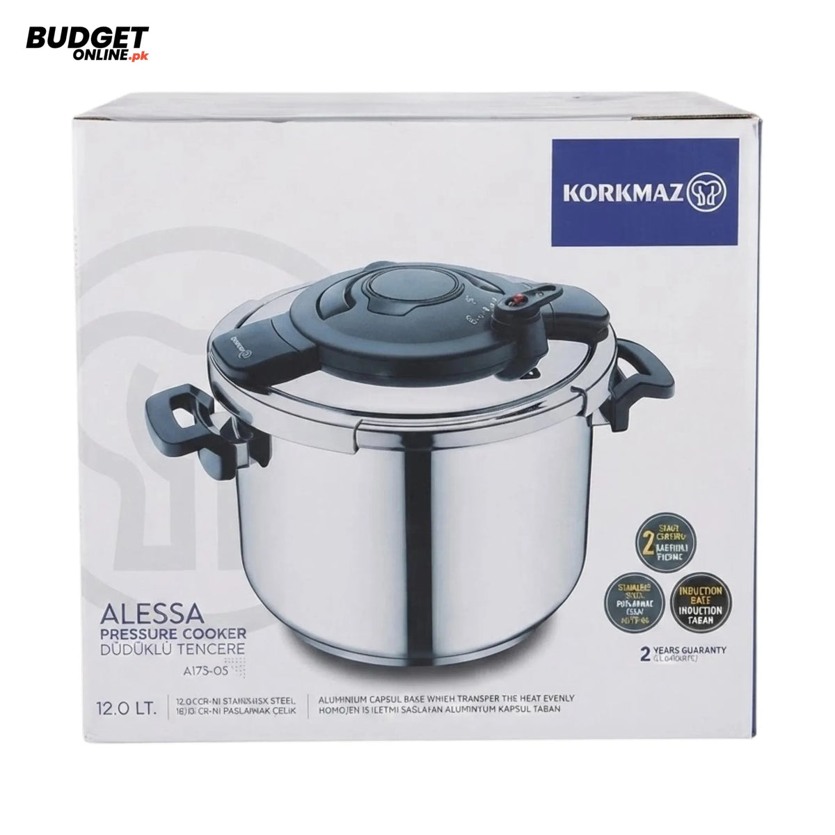 Korkmaz Alessa 12L Stainless Steel Pressure Cooker