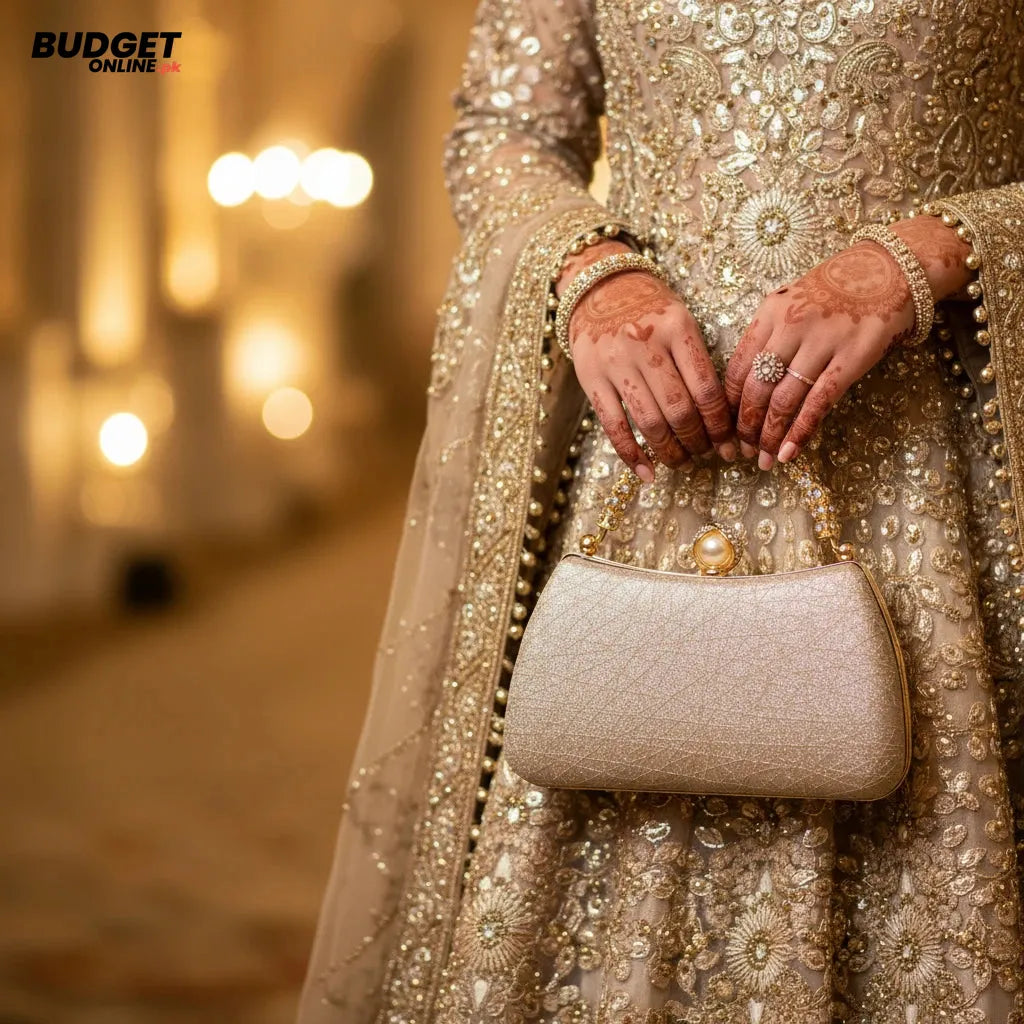 Pearl Clasp Bridal Clutch