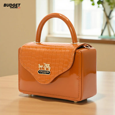 Structured Croc-Texture Crossbody Bag