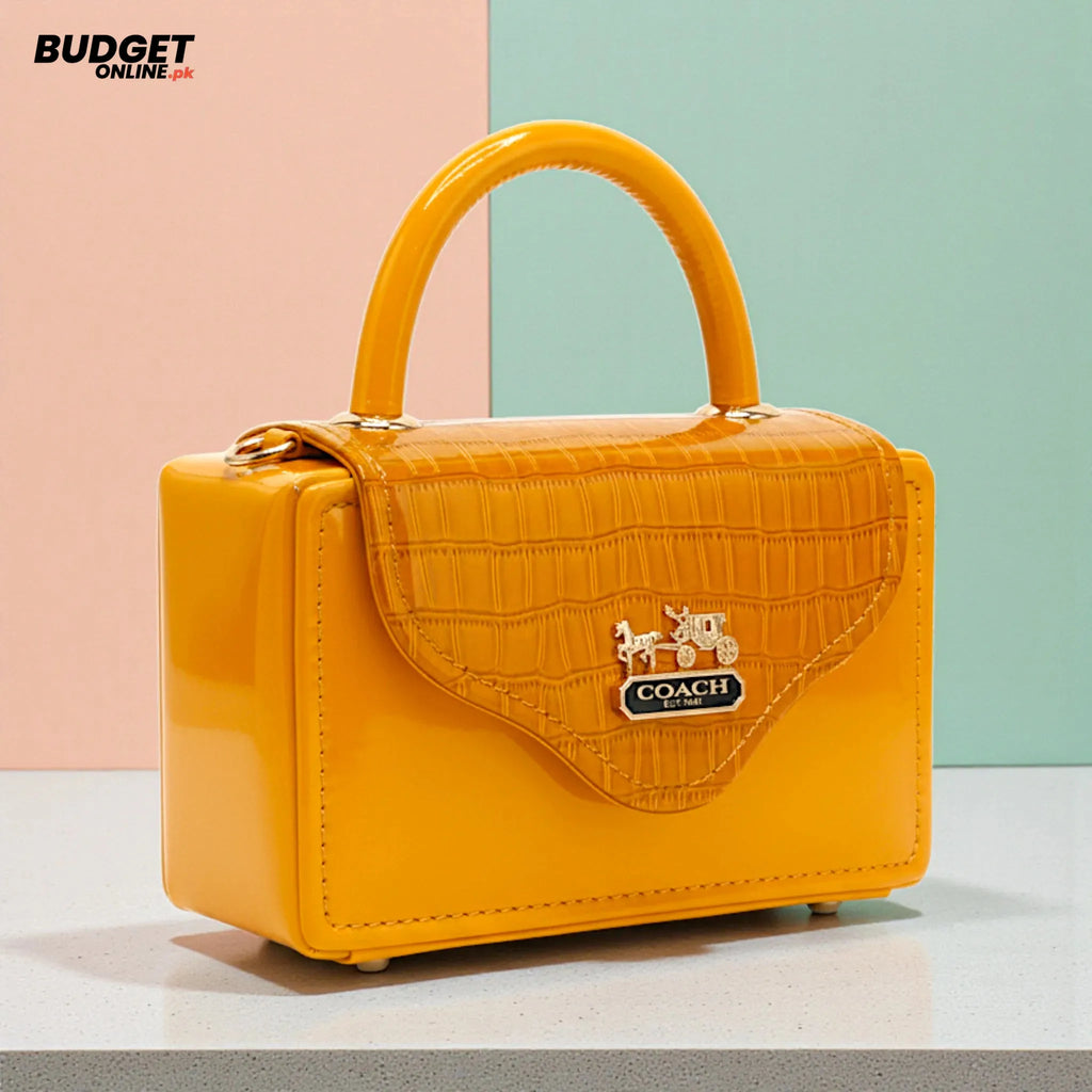 Structured Croc-Texture Crossbody Bag