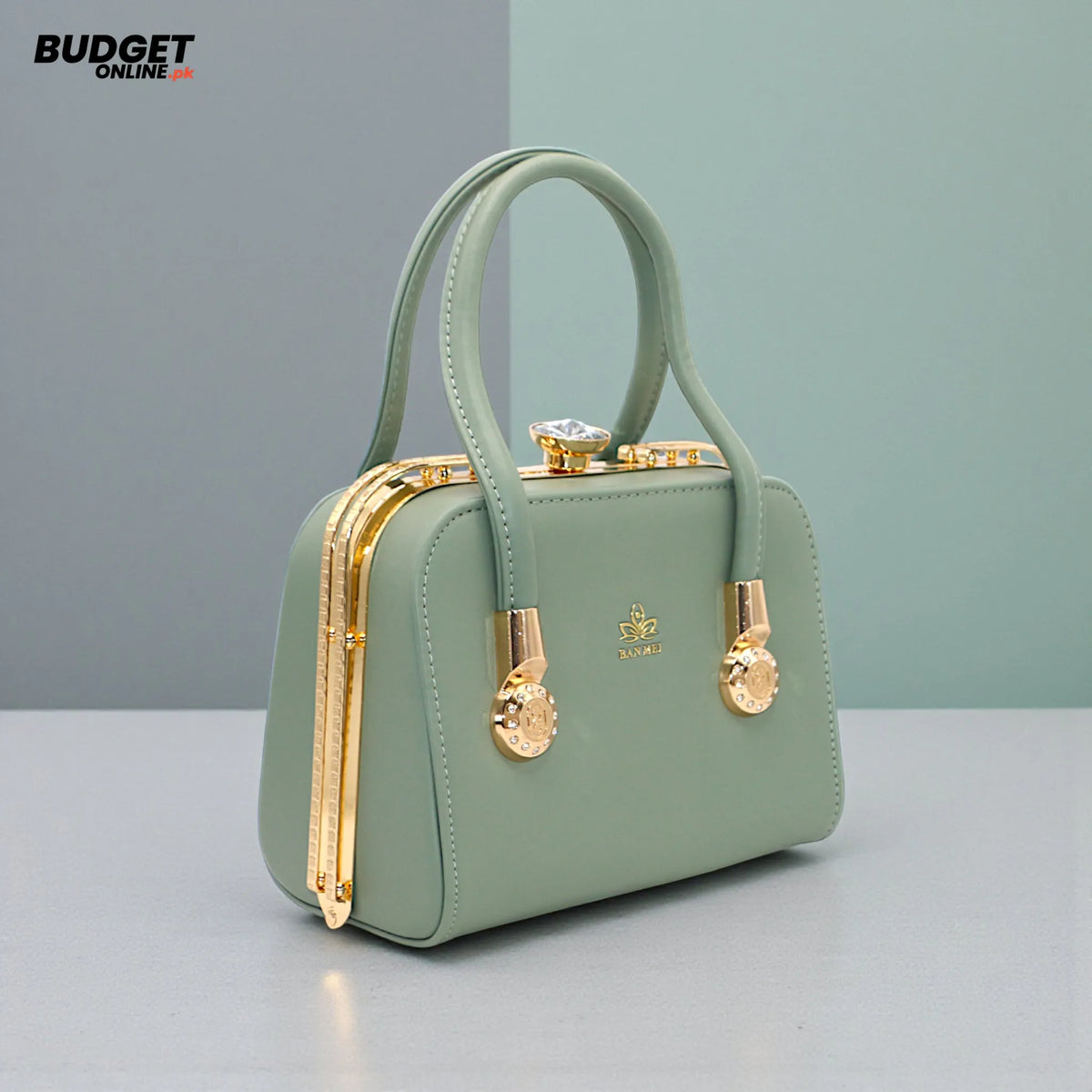 Women’s Structured Handbag With Gold-Tone Details